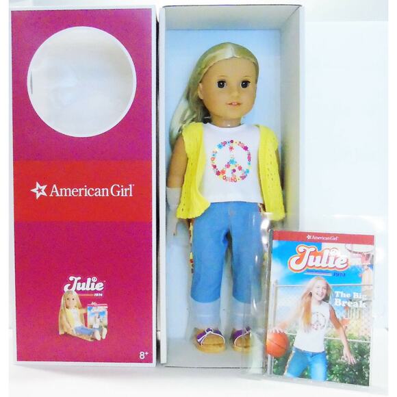 American Girl DOLL JULIE BEFOREVER 1974 + MEET OUTFIT Blonde Brown Eyes Book BOX - Picture 11 of 12